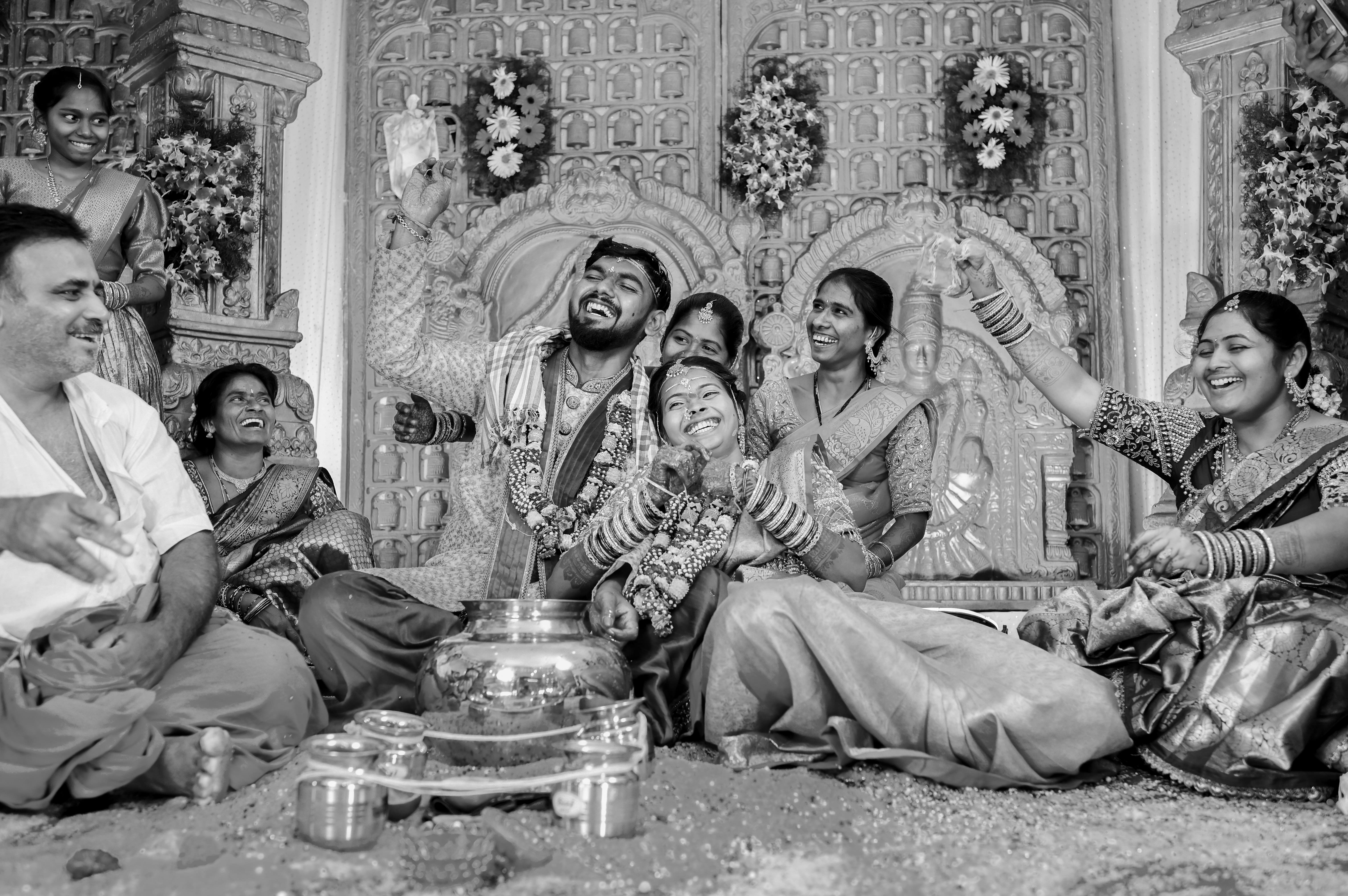 Candid wedding celebration moments